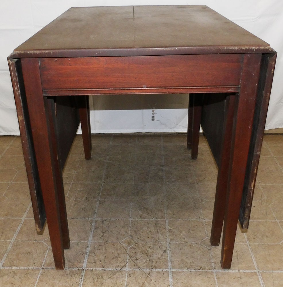 Antique Mahogany Drop Leaf Dining Table - 2