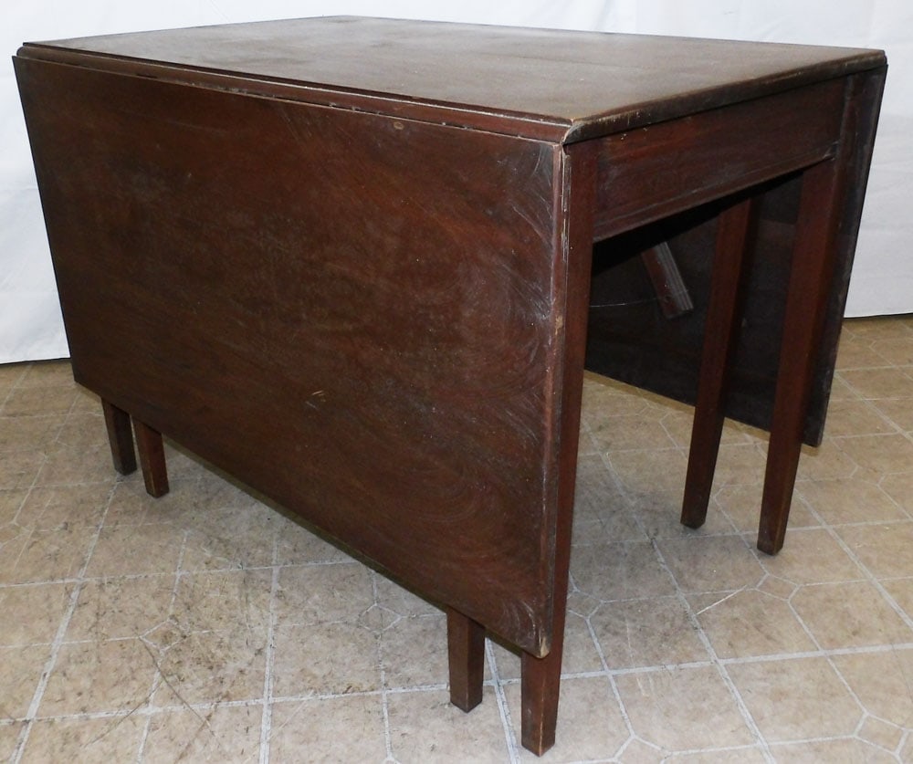 Antique Mahogany Drop Leaf Dining Table - 3