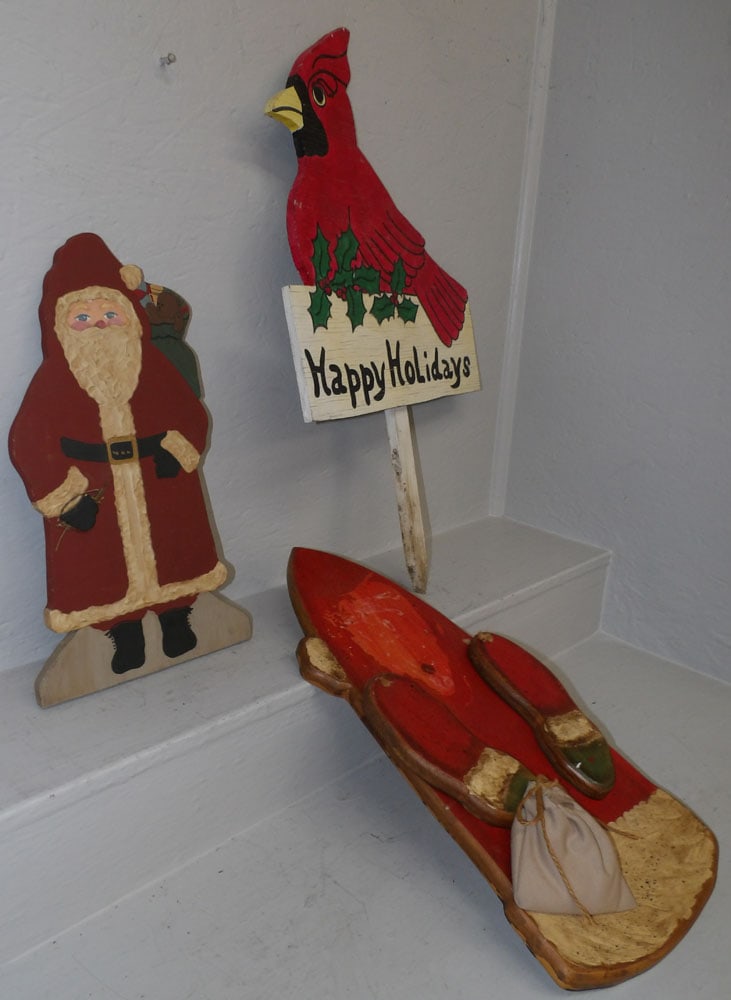 Three Painted Wood Cutouts - 2