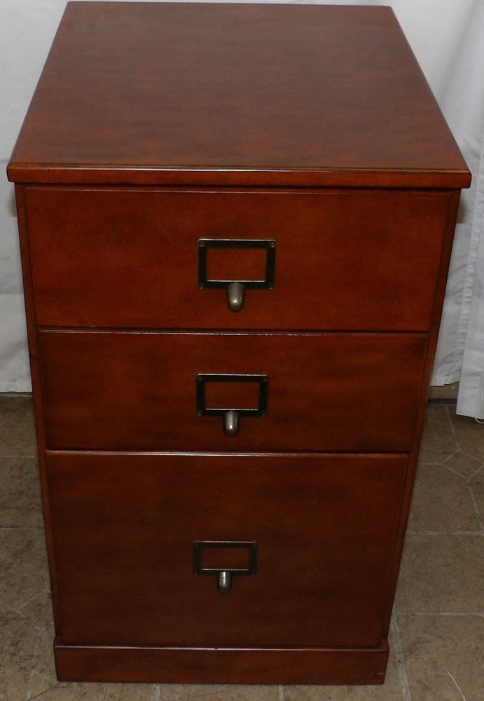 Cherry Three Drawer Filing Cabinet (1 of 6)
