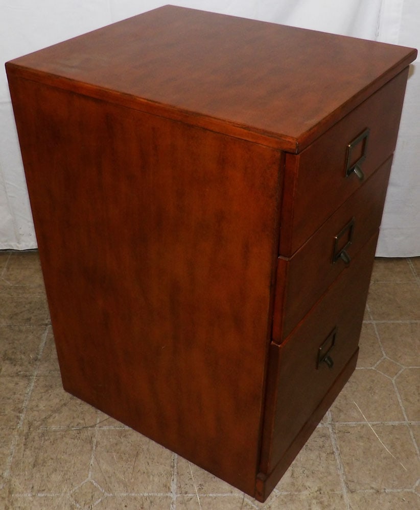 Cherry Three Drawer Filing Cabinet - 5