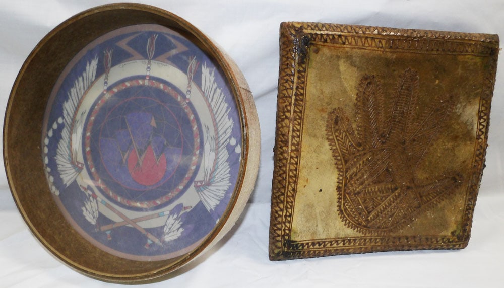 Two Animal Hyde Drums - 4