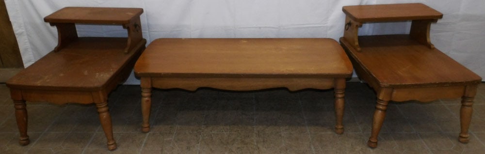 Two Maple End Tables & Coffee Table (1 of 3)