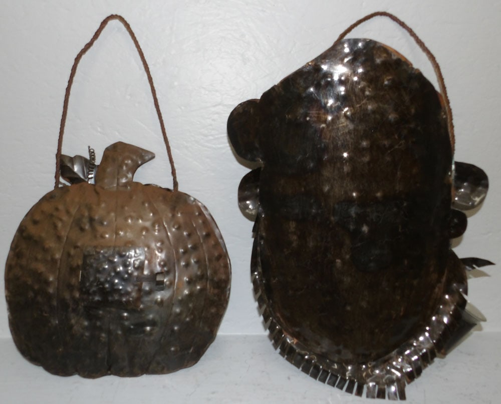 Two Tin Candle Holders - 4