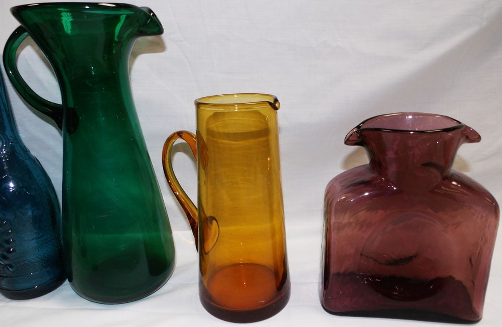 Lot Colored Glass Items - 4
