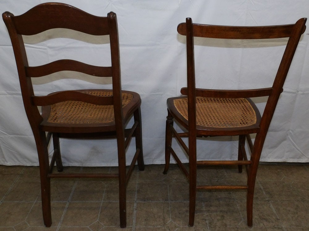 Two Antique Walnut Cane Bottom Side Chairs - 5