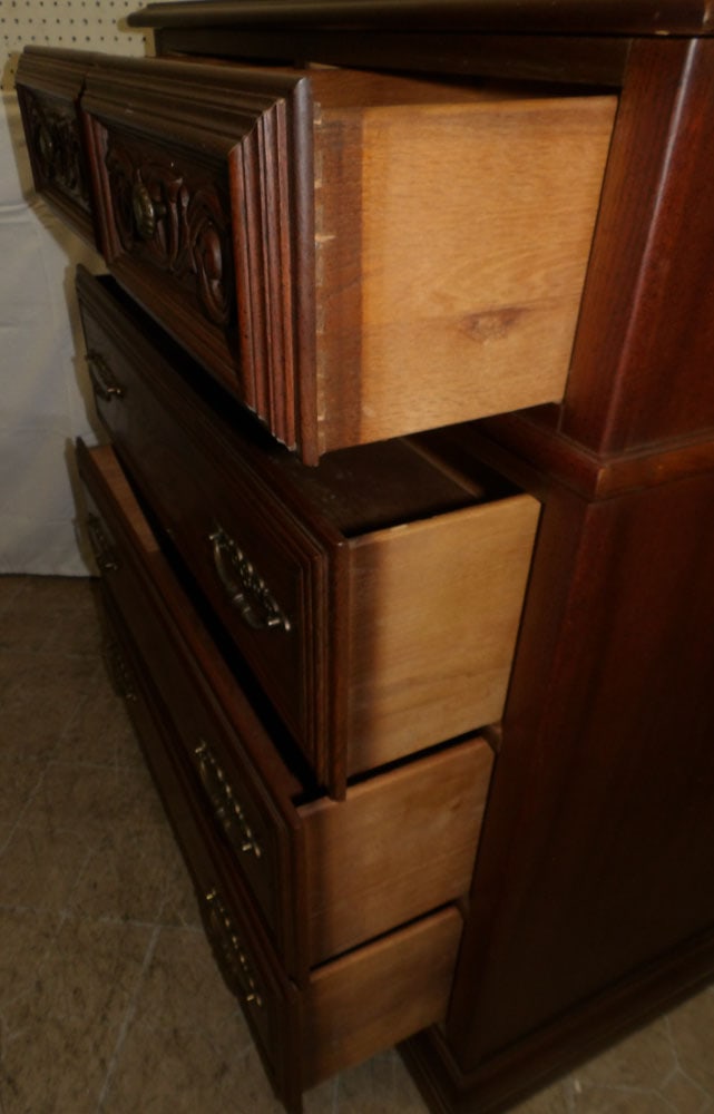 Walnut Two Over Three Drawer Chest By Style Mark - 3