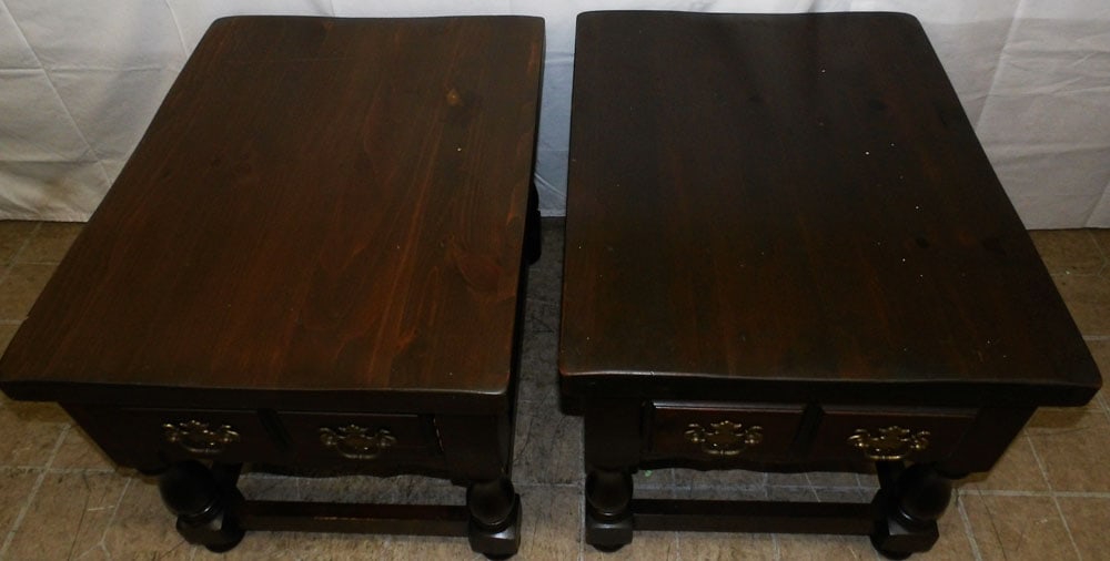 Two Pine End Tables By Harmony - 2