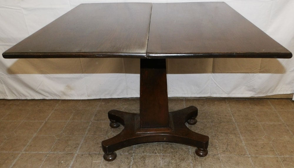 Antique Pine Fold Over Top Game Table - 5