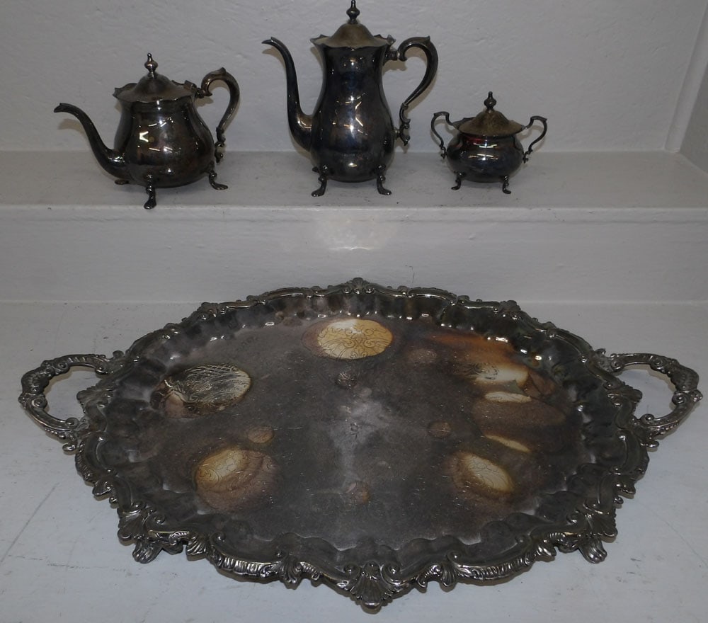 4 Pc Silver Plate Tea Set - 4