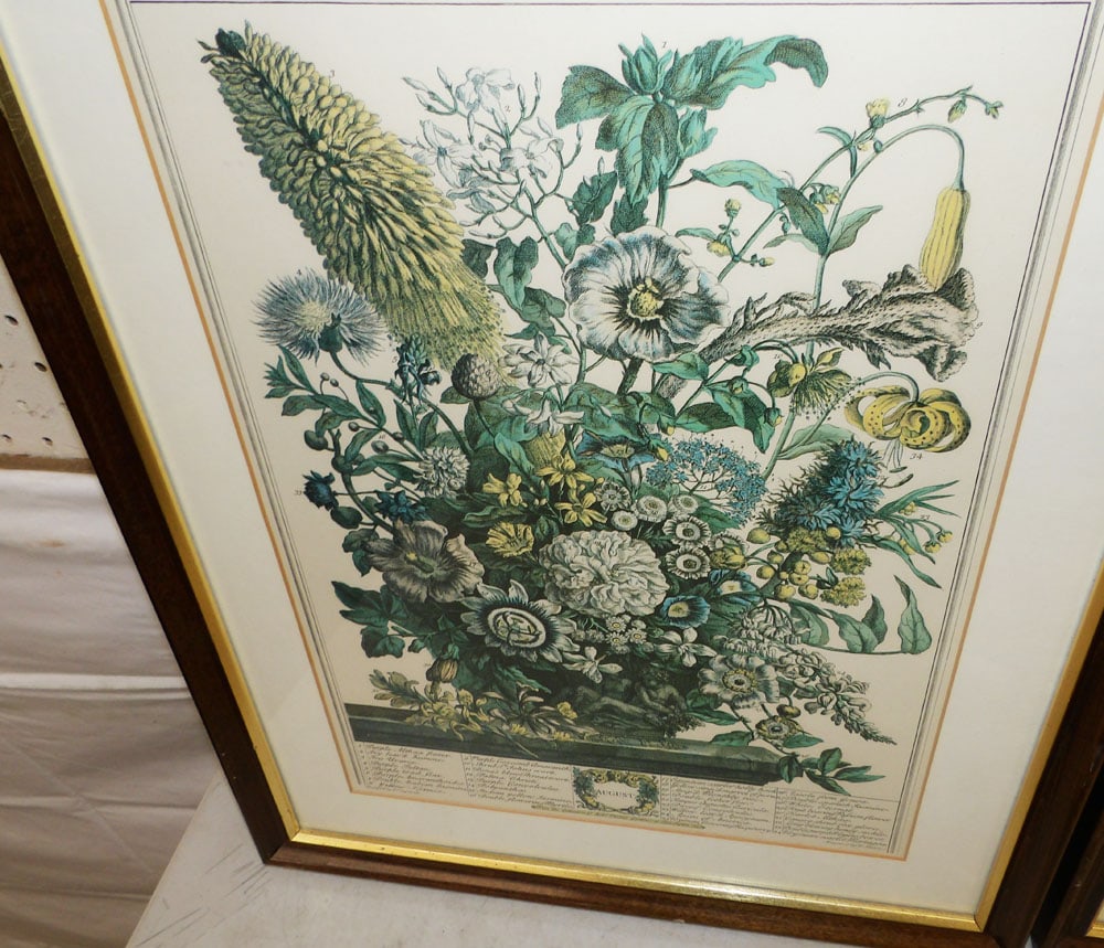 Three Framed Month Engravings - 2