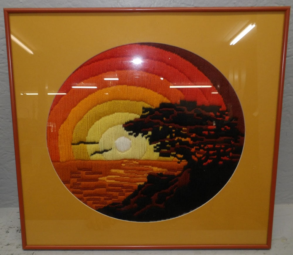 Framed Bird Collage & Framed Stump Work - 3