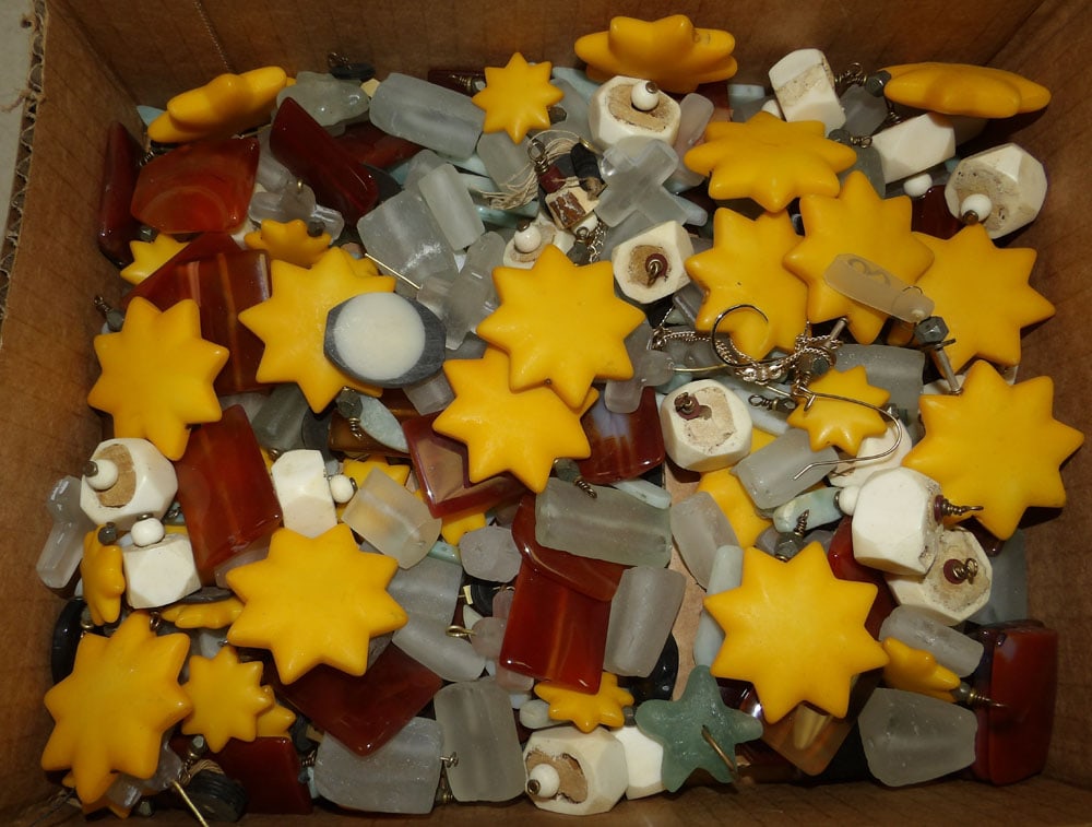 Lot of Jewelry Making Supplies: Lot of Jewelry Making Supplies. Up to 1 1/2" Dia. "ALL DESCRIPTIONS AND ANY CONDITION STATEMENT GIVEN BY LANGSTON AUCTION GALLERY ARE STRICTLY OPINIONS AND LANGSTON'S SHALL HAVE NO RESPONSIBILITY