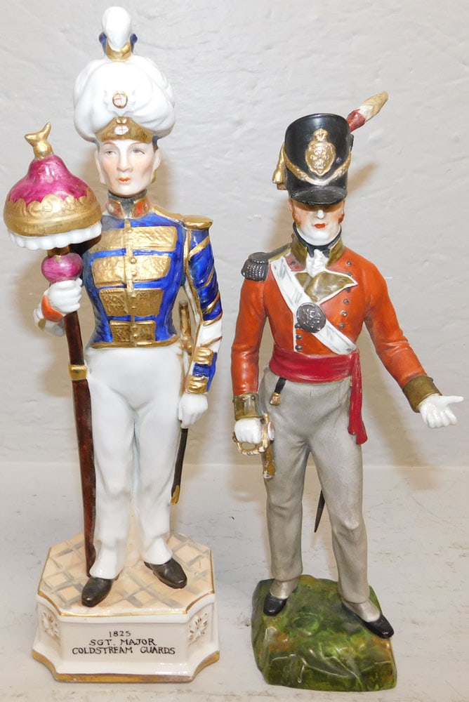 Two Hand Painted Porcelain Soldier Figurines, (One As Is) (1 of 8)