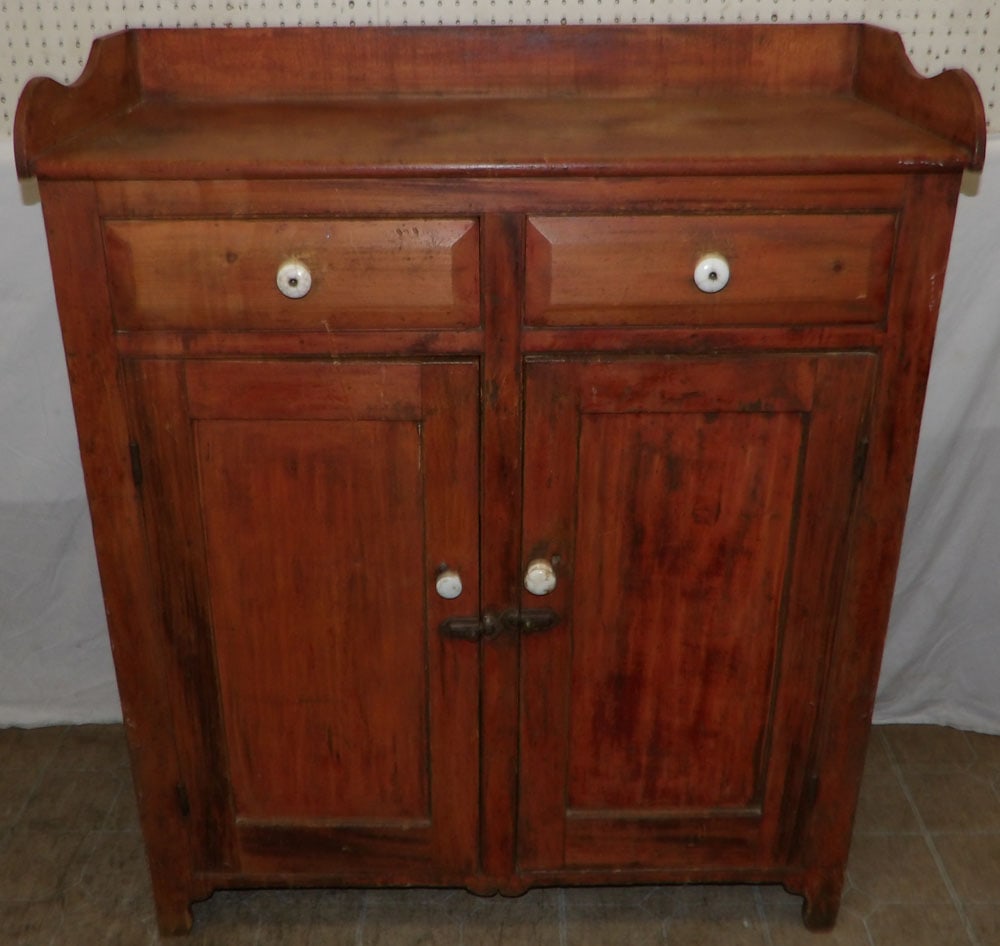 19th Century Pine Jelly Cupboard: 19th Century Pine Jelly Cupboard . 49" H 41" W 18 1/2" D ALL DESCRIPTIONS AND ANY CONDITION STATEMENT GIVEN BY LANGSTON AUCTION GALLERY ARE STRICTLY OPINIONS AND LANGSTON'S SHALL HAVE NO RESPONSIBILIT