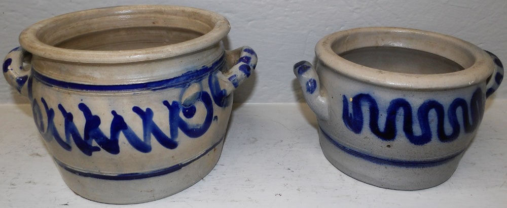 Two Blue Decorated Stoneware Crocks (1 of 7)