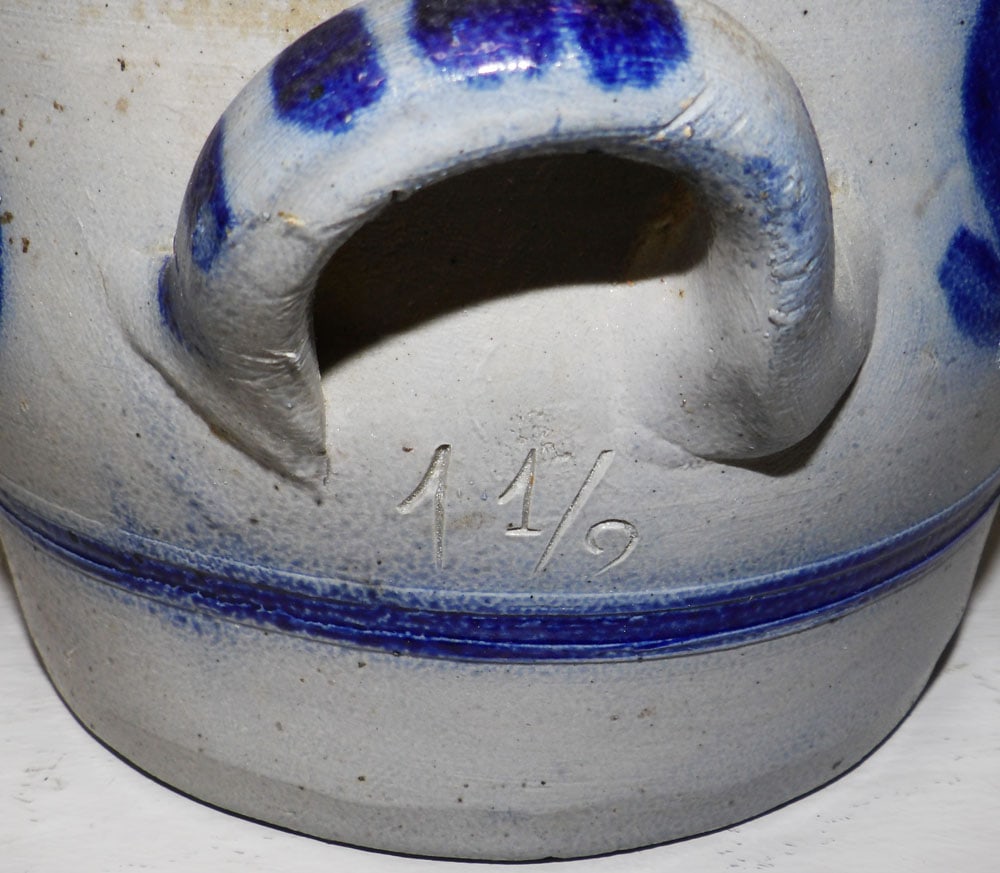 Two Blue Decorated Stoneware Crocks - 6