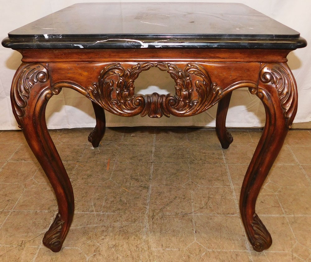Carved Mahogany & Marble Top Stand (1 of 3)