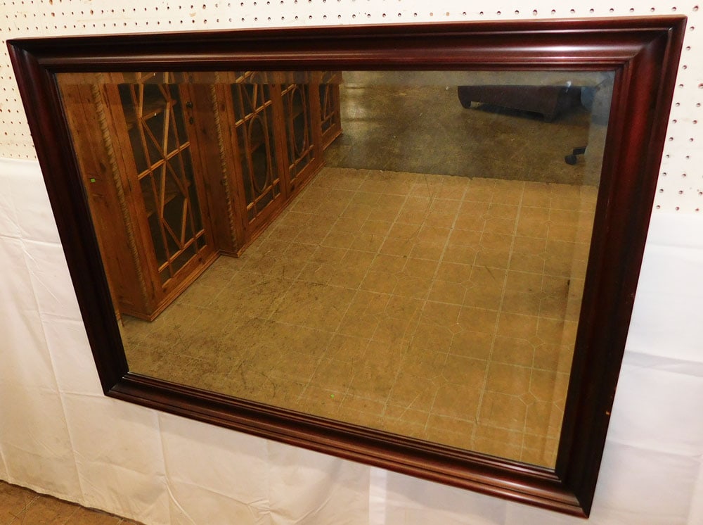 Mahogany Framed Bevel Edge Mirror by Henkel Harris (1 of 5)