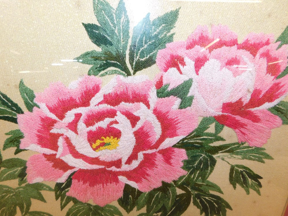 Framed Stump Work Still Life - 2