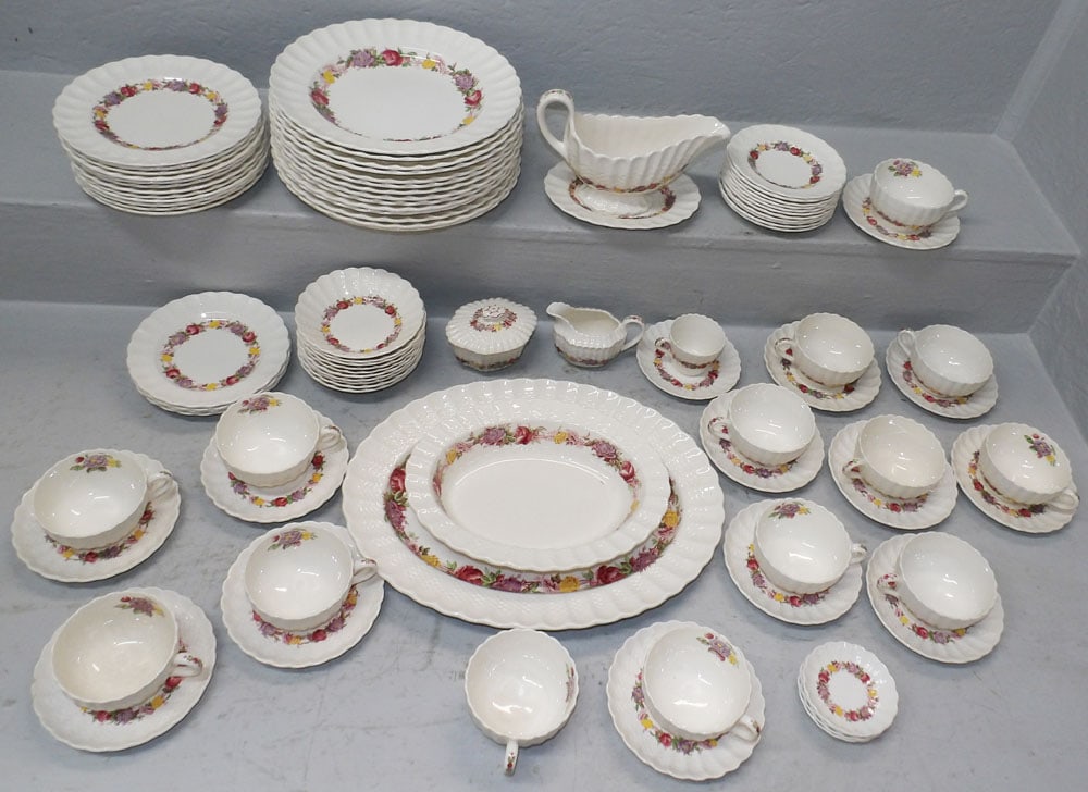 Eighty Nine Pieces of Copeland Spode China, "Rose Briar" (1 of 5)