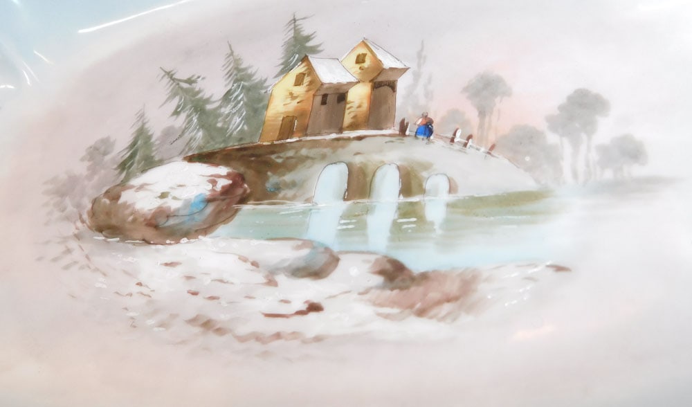 Antique Hand Painted Porcelain Tray - 2