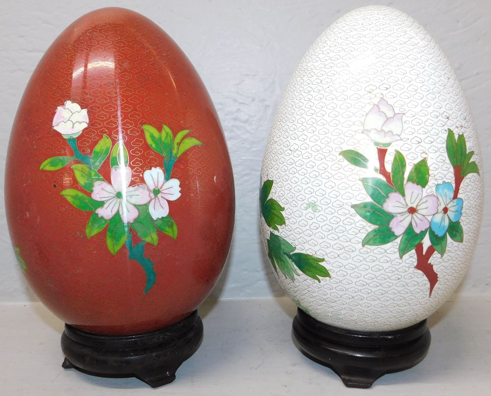 Two Large Cloisonne Eggs - 2