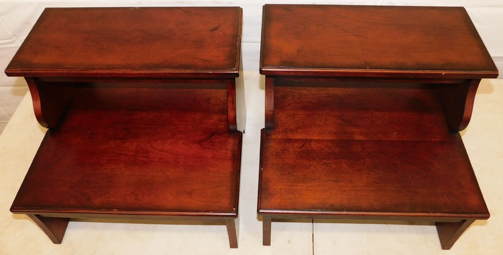Pair of Cherry Bed Steps - 2