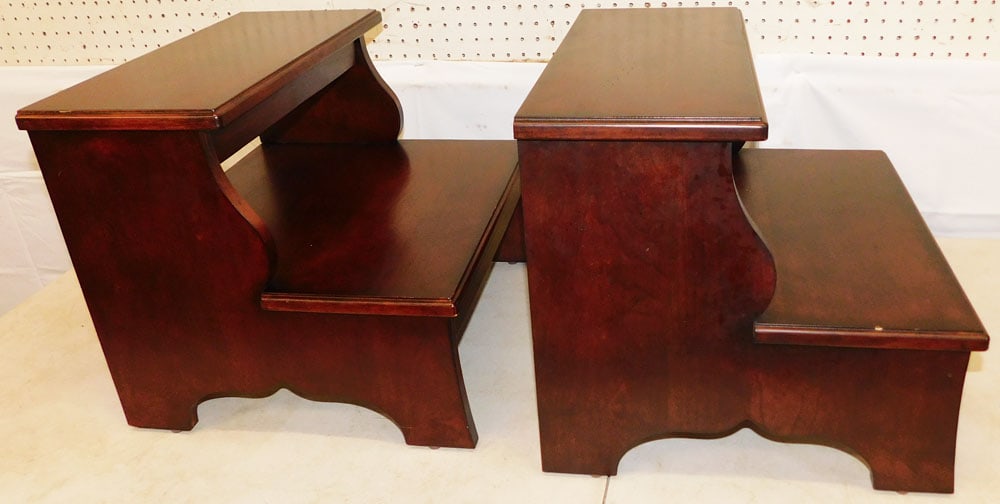 Pair of Cherry Bed Steps - 3