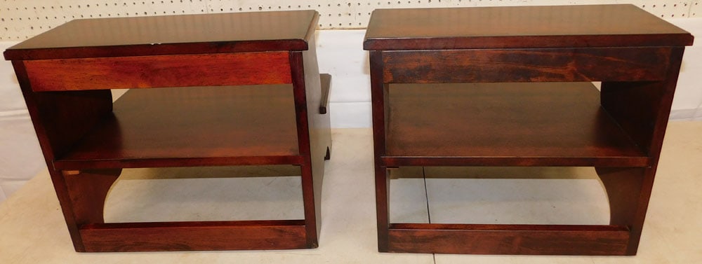 Pair of Cherry Bed Steps - 4