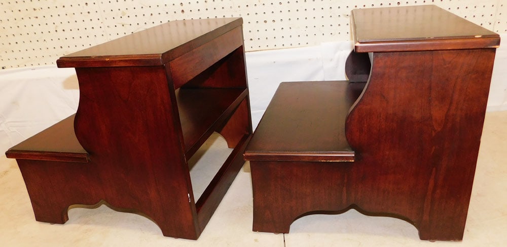 Pair of Cherry Bed Steps - 5