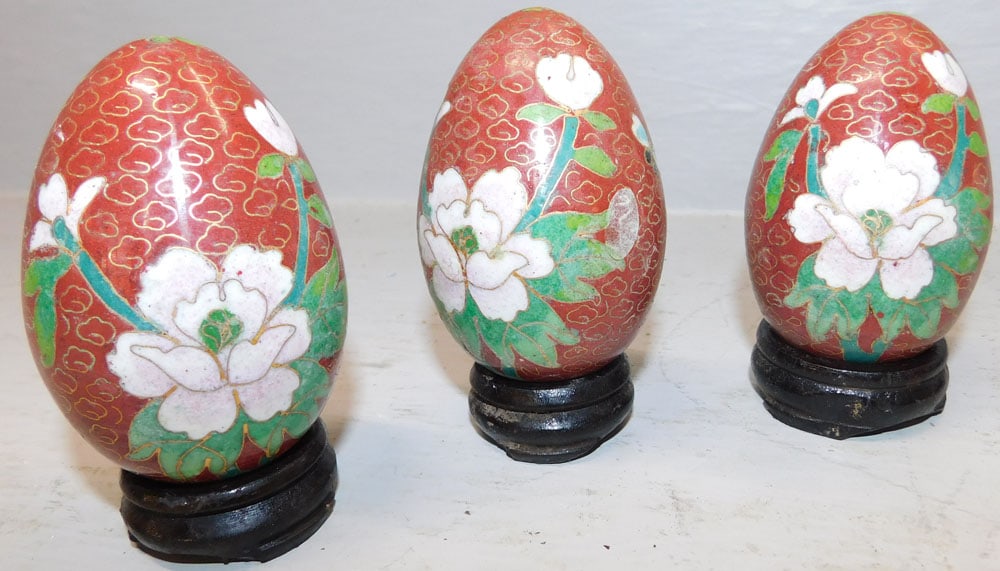 Twenty Two Oriental Cloisonne Eggs - 2