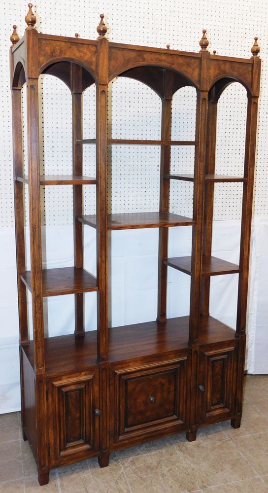 Mid Century Modern Burl Walnut & Oak Etagere Book Shelf (1 of 10)