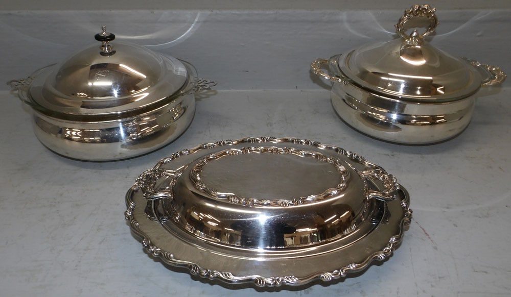 Three Silverplated Covered Dishes (1 of 3)