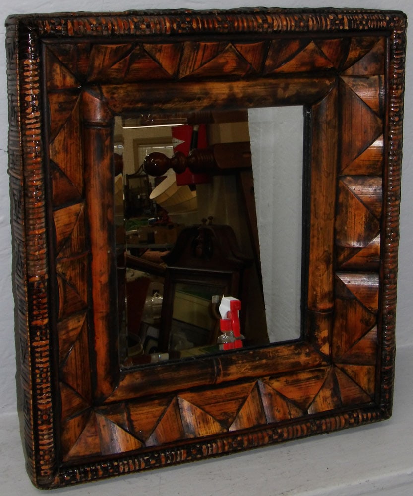 Bamboo & Rattan Framed Bevel Edge Wall Mirror (1 of 5)