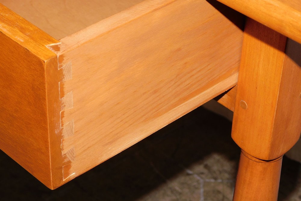 Bench Made Shaker Style Cherry Pegged One Drawer Table - 5