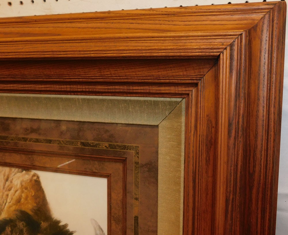 Large Bison Print in Chestnut Frame - 4