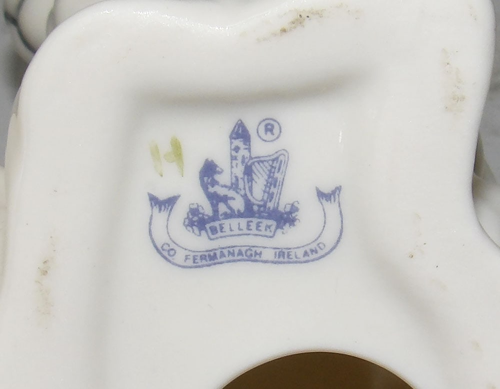 Irish Beleek Porcelain Cat & Clock - 4