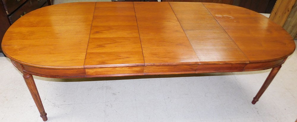 Oval Teak Wood Dining Table with Three Leaves (1 of 7)