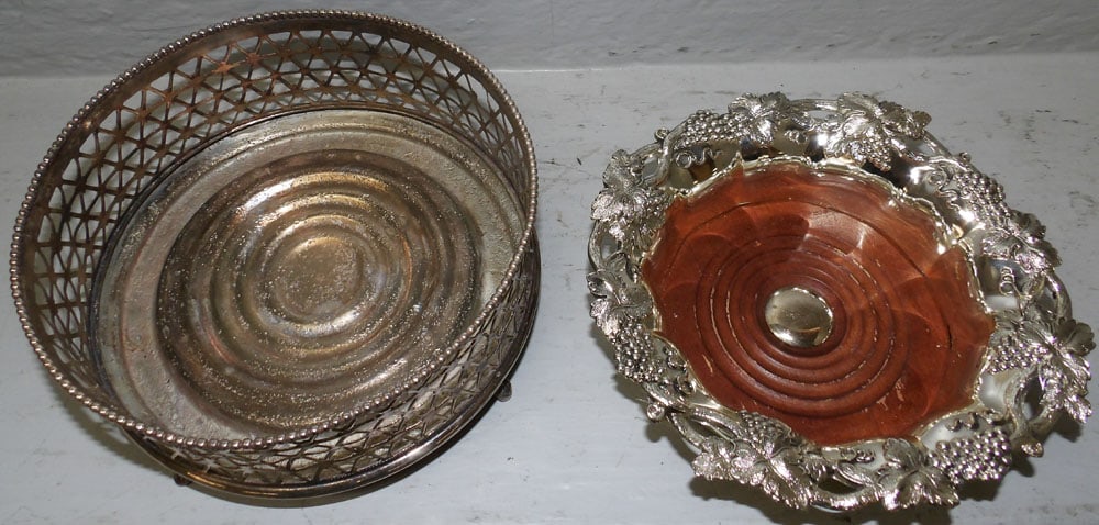 Two Silverplated Wine Coasters - 2