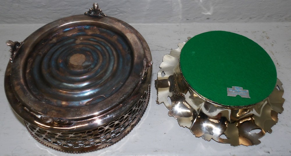 Two Silverplated Wine Coasters - 3