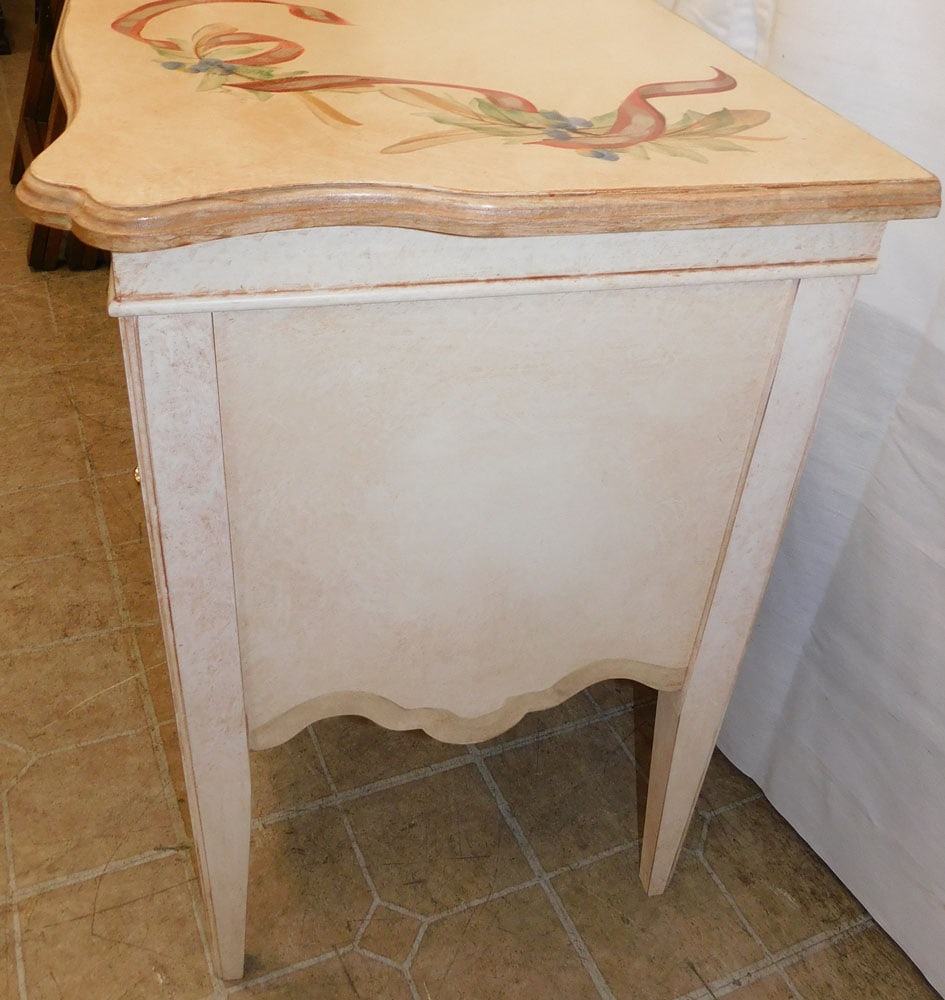 Paint Decorated Two Drawer Stand - 4