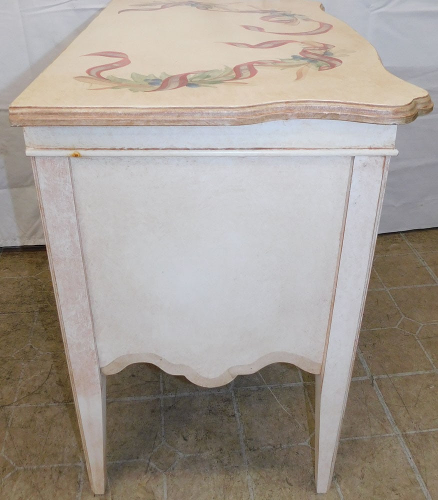Paint Decorated Two Drawer Stand - 5