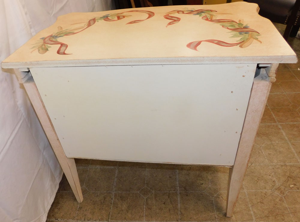 Paint Decorated Two Drawer Stand - 6