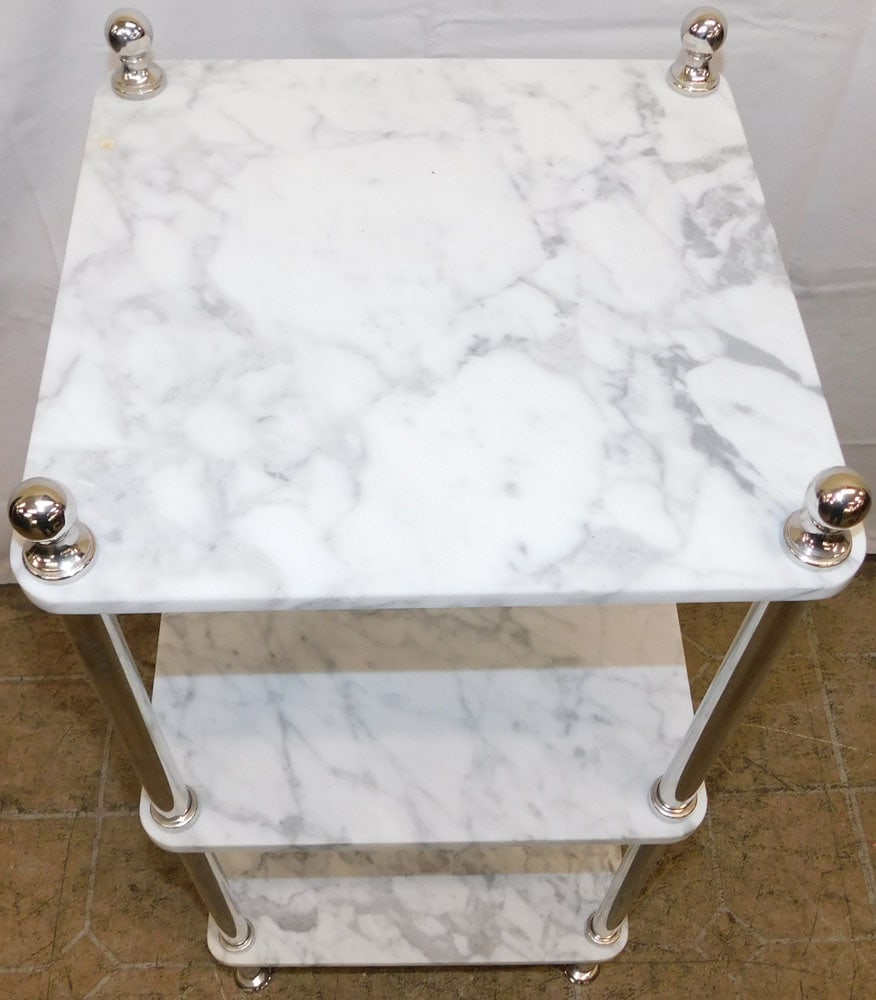 Marble & Chrome Three Tier Stand - 2