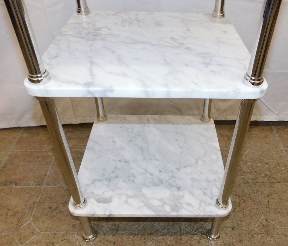 Marble & Chrome Three Tier Stand - 3