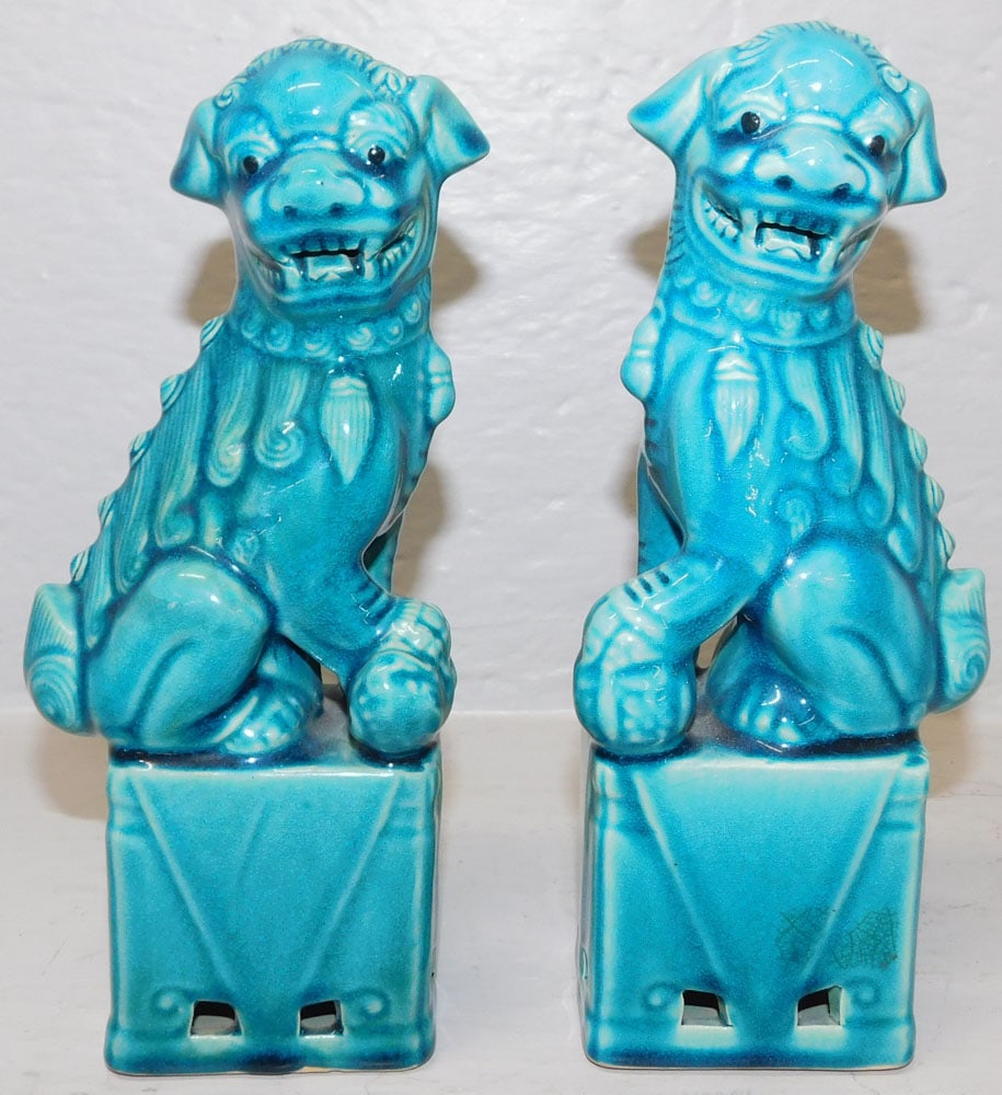 Pair of Oriental Foo Dog Bookends (1 of 4)