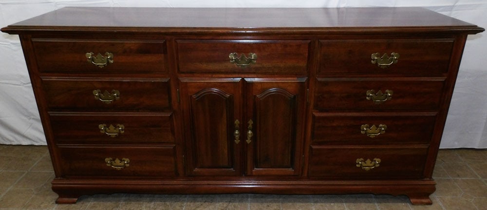 Cherry Twelve Drawer Dresser with Two Doors (1 of 8)
