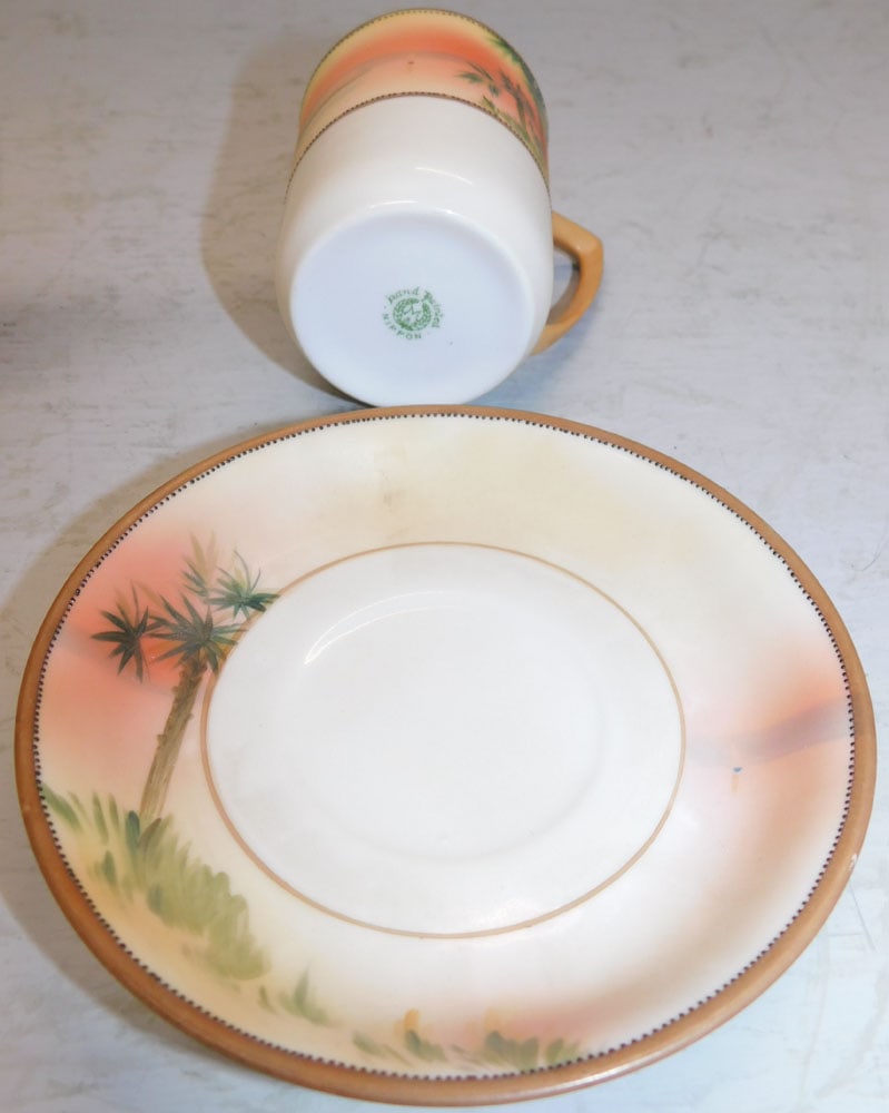 Eleven Piece Hand Painted Nippon Chocolate Set - 4