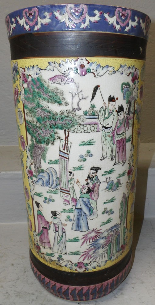 Oriental Porcelain Umbrella Stand - 2